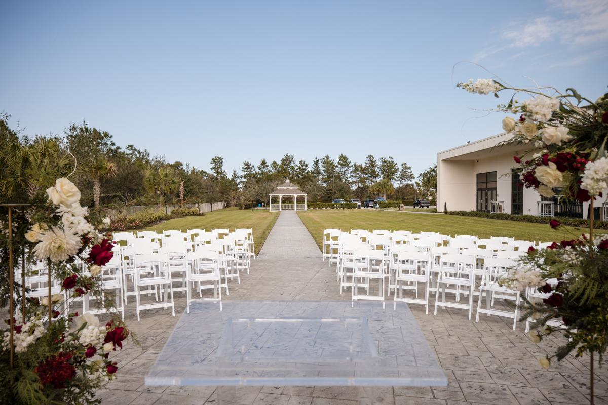 View of the Gazebo Seen From an Altar Under the Pergola