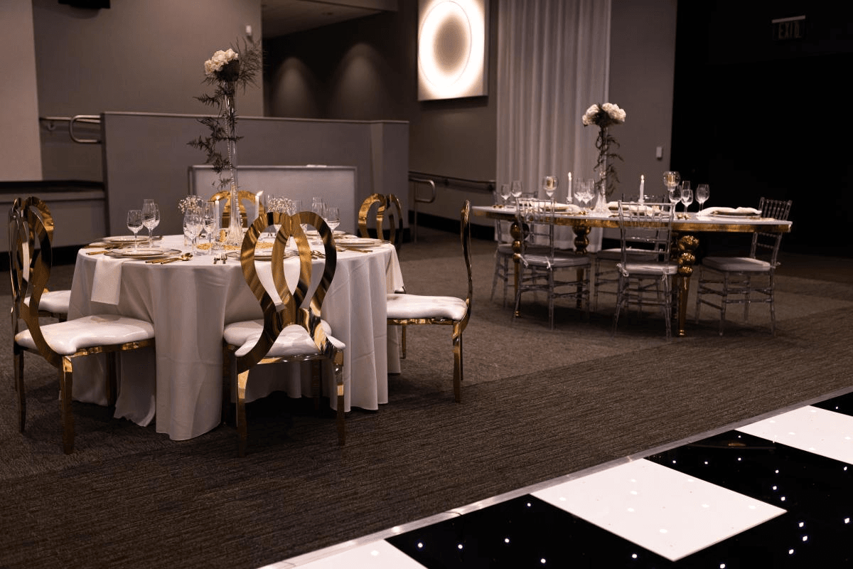 Tables and Charis Set up in Grand Ballroom