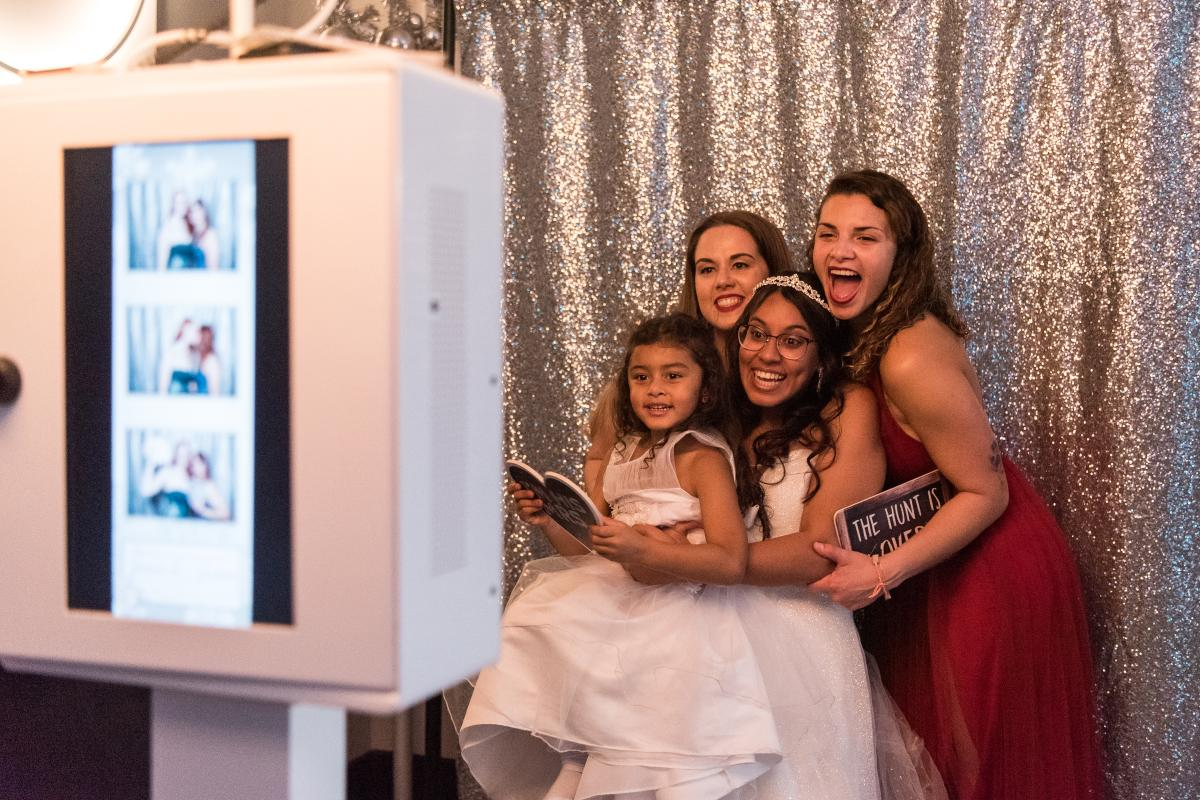 Wedding Attendees Using an Automated Photo Booth